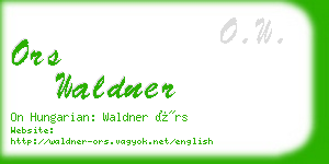 ors waldner business card